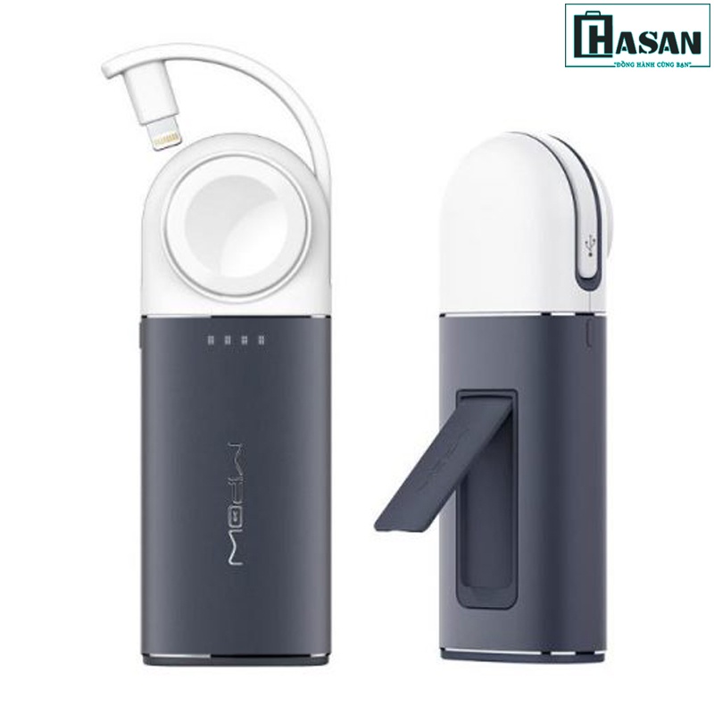 Sạc dự phòng không dây MIPOW Tube 5000MAH Apple Watch & iphone Lightning Cable