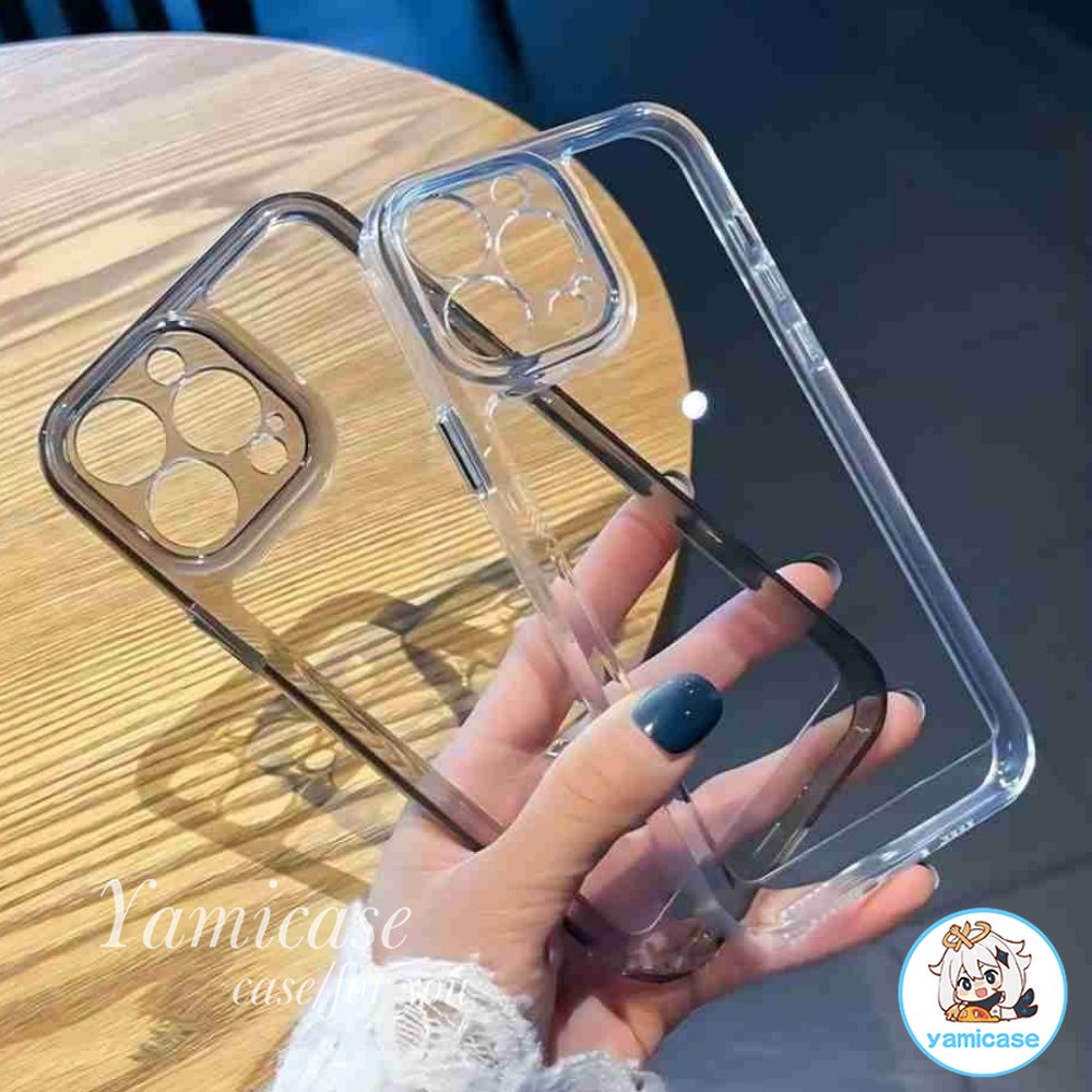 Ốp Điện Thoại tpu Mềm Trong Suốt Chống Sốc Đơn Giản Cho iphone 11 14 15 13 12 pro max x xr 8 7 plus
