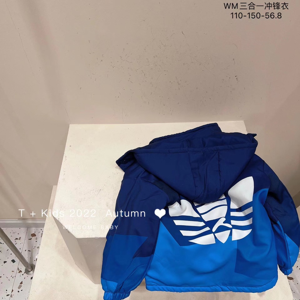 Aó Phao Adidas 2 lớp gồm Lớp Aó Nỉ Và Aó gió Cho Bé Từ 16-33kg
