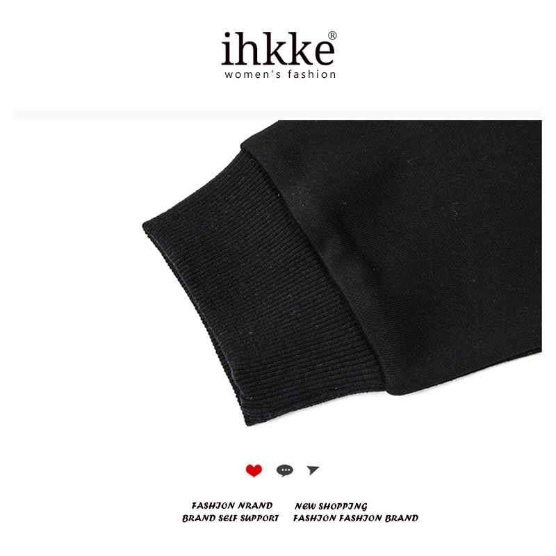 Áo hoodie IHKKE oversize phong cách cổ điển thời trang thu đông