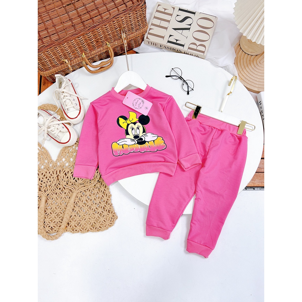 Bộ thu đông dài tay hình Mickey cho bé gái dễ thương 8-20kg