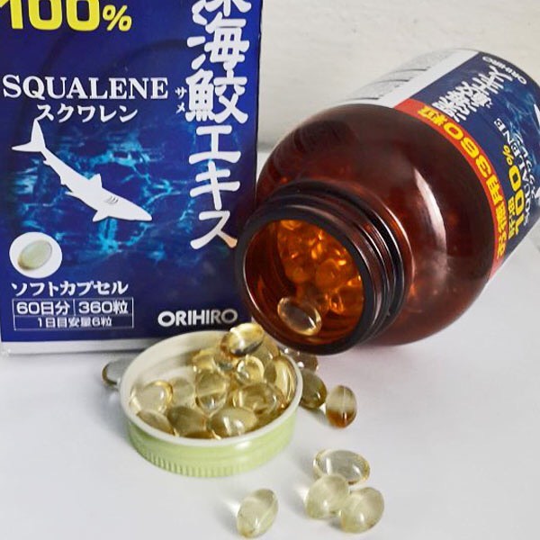Viên uống dầu gan cá và sụn vi cá mập Orihiro Squalene hỗ trợ xương khớp tim mạch 360 viên Nhật Bản jpkoi