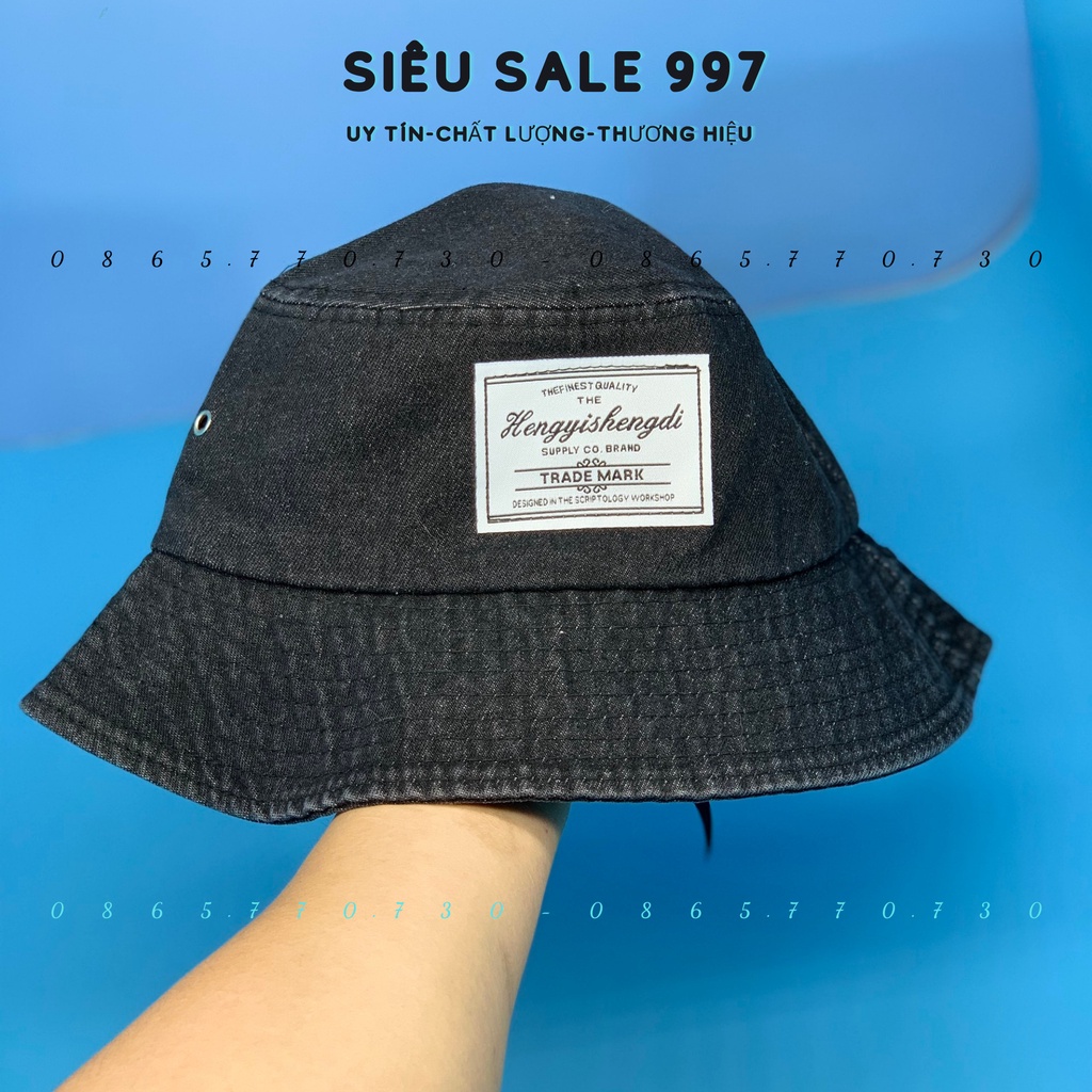 NÓN VÀNH CHẤT JEAN MỀM DENIM PHỐI LOGO HÀNG QC NHẬP CAO CẤP THỜI TRANG NỮ CÓ DÂY ĐIỀU CHỈNH FORM