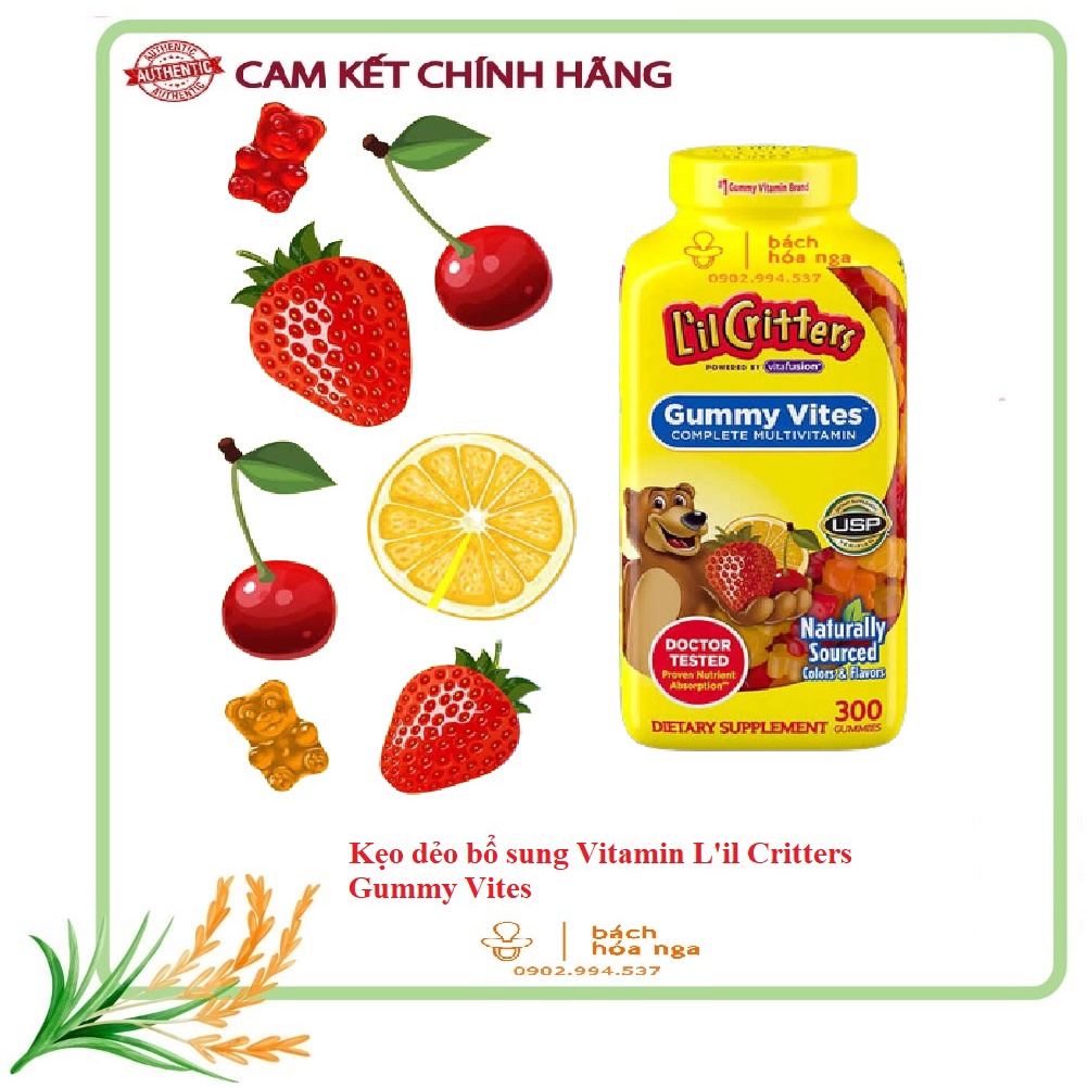 [BỔ SUNG]Kẹo Dẻo Vitamin Gummy - L’il Critters Gummy Vites 300 viên