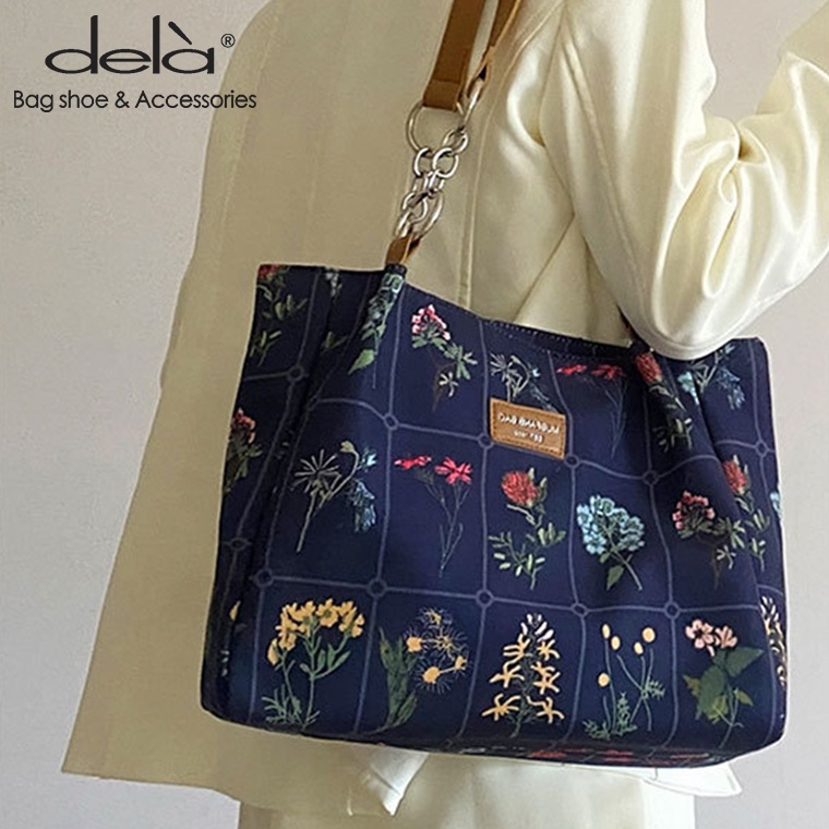 Dela Túi Xách Canvas Cỡ Lớn Họa Tiết Hoa Thời Trang Mùa Hè Mới Cho Nữ