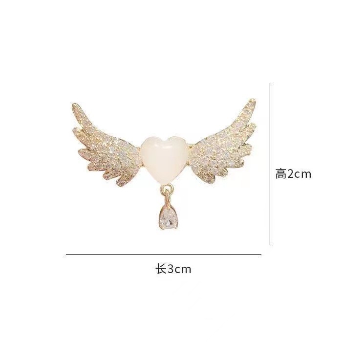 Trâm Cài Áo Cánh Thiên Thần Đính Đá Opal Phiên Bản Hàn Quốc Sang Trọng