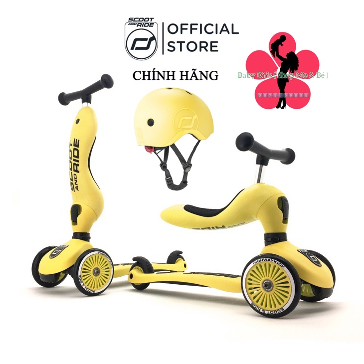 COMBO xe Highwaykick 1 và Mũ bảo hiểm size S - SCOOT AND RIDE xe scooter, xe chòi chân