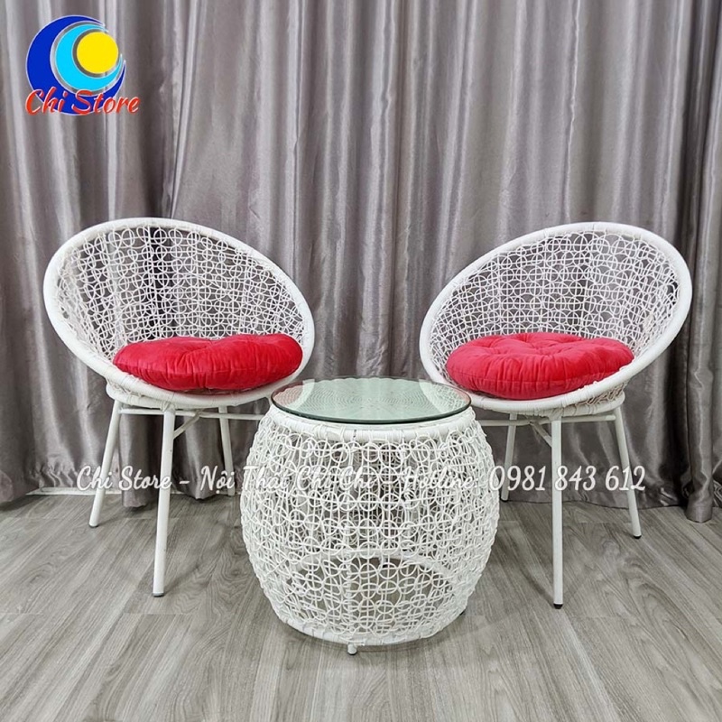 Bàn Ghế Ban Công Nhỏ Đẹp Nhựa Đan, Ghế Ban Công Chung Cư Ngoài Trời Đọc Sách, Uống Trà Sang Chảnh