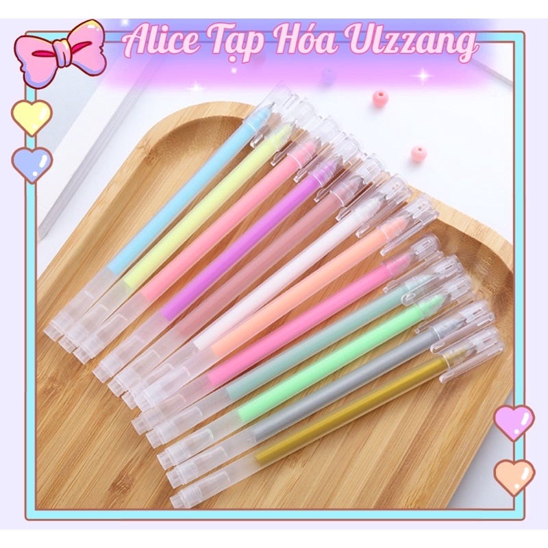 Bút Gel Màu Pastel Đánh Dấu Trang Trí Sổ Tay Cute, Văn Phòng Phẩm, Đồ Dùng Học Tập Dễ Thương ALICE087