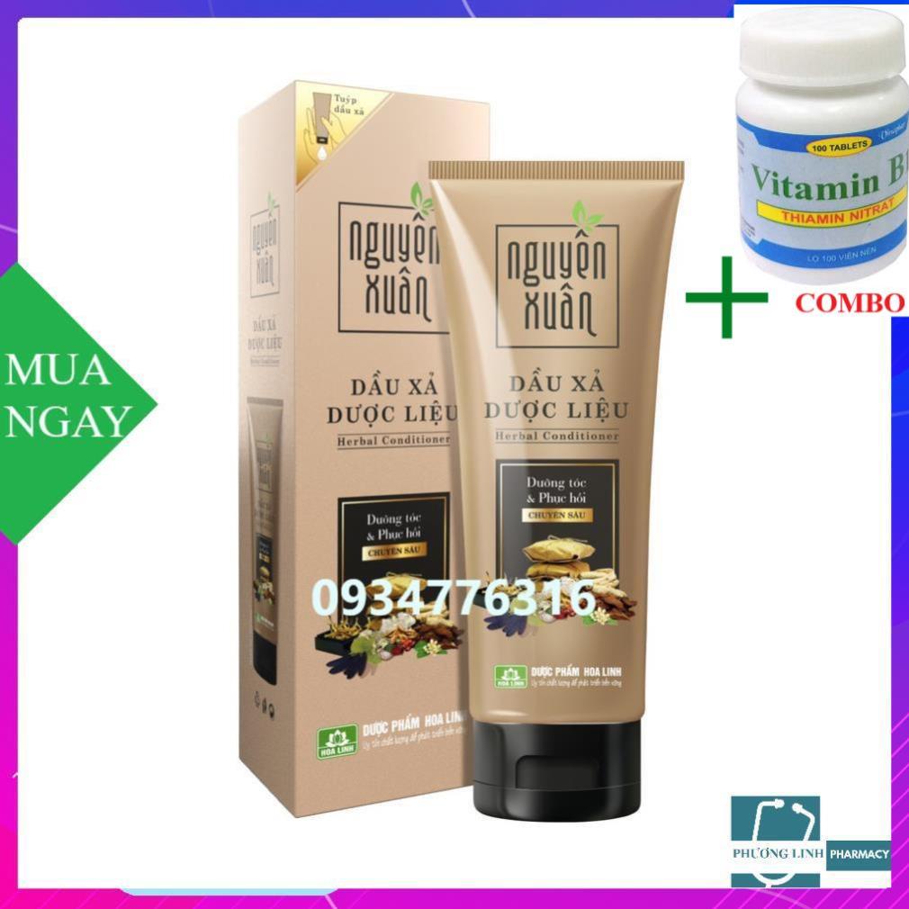 Combo Vitamin B1 chai 100 viên+ Dầu gội dầu xả dược liệu Nguyên Xuân