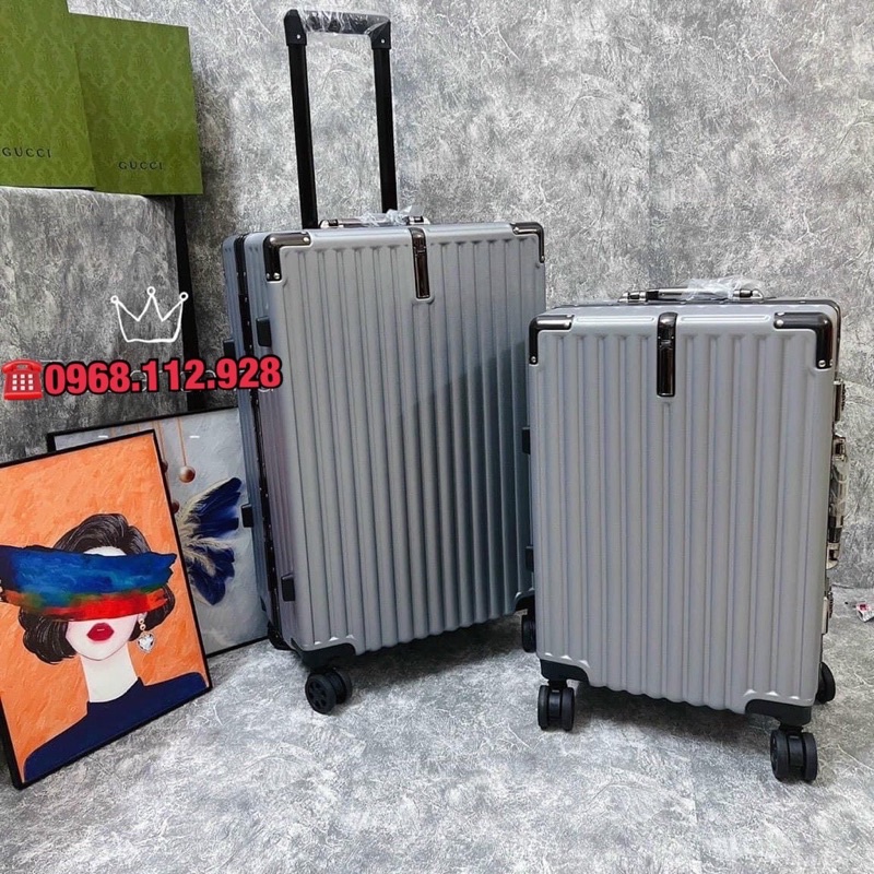 Vali khoá sập Khung Nhôm Cao cấp Nhiều mẫu mã khác nhau size20/24 bh chính hãng 1 năm
