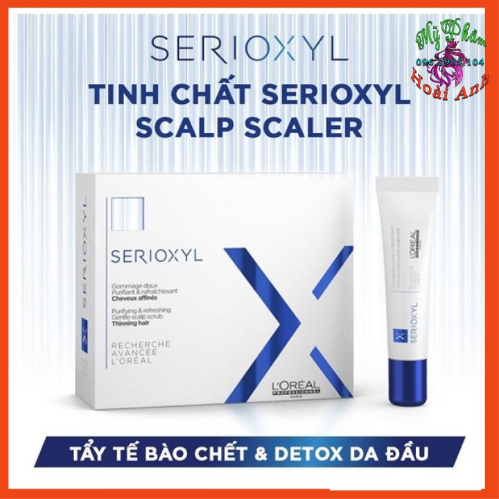 Dưỡng chất L'oreal Serioxyl Purifying Refreshing Scalp Thinning Hair tẩy tế bào chết da đầu 15ml x10