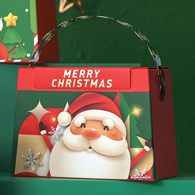 Hộp đựng quà NOEL/ GIÁNG SINH, hộp quà SANTA CLAUS tặng đựng bánh kẹo, nước hoa mini, trang sức- Khách tự gấp hộp