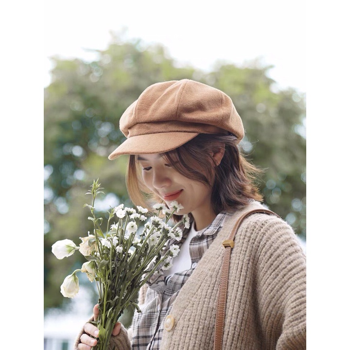 Nón beret bí nỉ 4 màu best seller