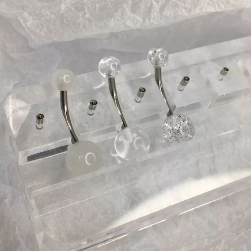 Khuyên rốn nhựa sinh học thân ngắn 6 - 8 - 10mm