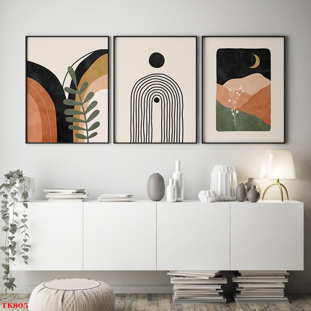 20 mẫu Tranh lẻ Treo Tường Phòng Khách Phong Cách Tối Giản Boho Minimalism setup chụp studio - MELYHOME