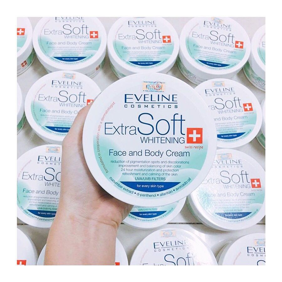 Kem Dưỡng Eveline Extra Soft Trắng Da Mặt - Toàn Thân 200ML