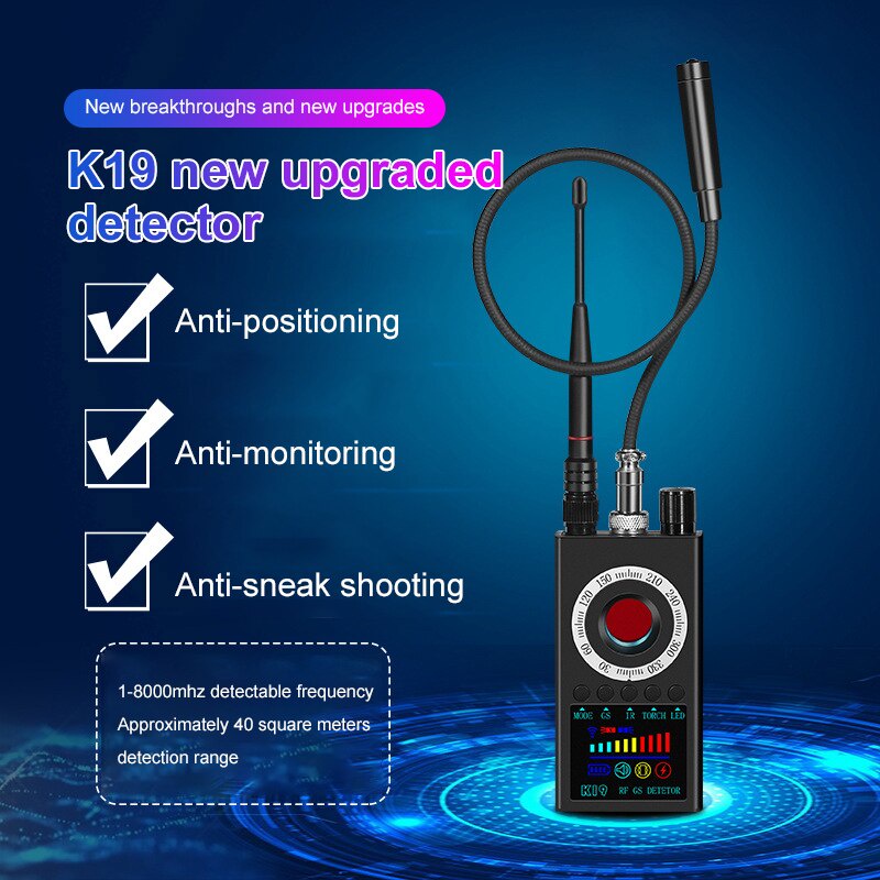 MÁY DÒ PHÁT HIỆN THEO DÕI CAMERA, ĐỊNH VỊ GPS, GHI ÂM NGHE LÉN DETECTOR K19