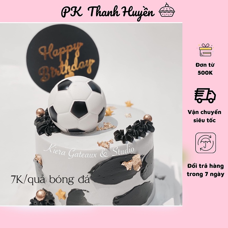 Phụ kiện trang trí bánh sinh nhật, bánh kem - quả bóng đá nhựa