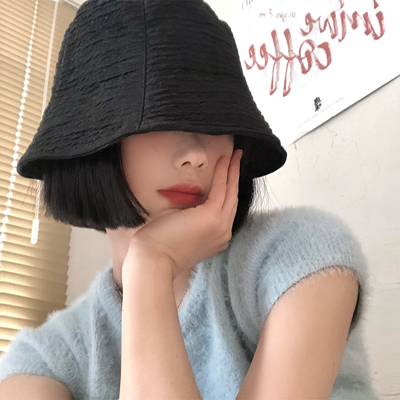 Nón bucket nữ LASSY vải xô dáng cụp cao cấp 100% Cotton chống nắng, siêu nhẹ, Mũ bucket thoáng mát Hotrend