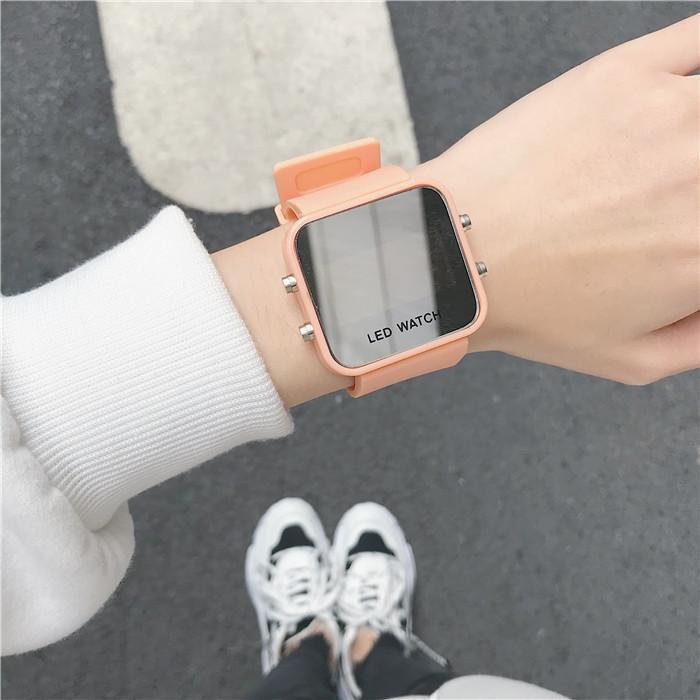 Đồng hồ gương Ulzzang, Đồng hồ đơn giản Hàn Quốc dành cho sinh viên nam và nữ, Đồng hồ điện tử kỹ thuật số LED phong cách