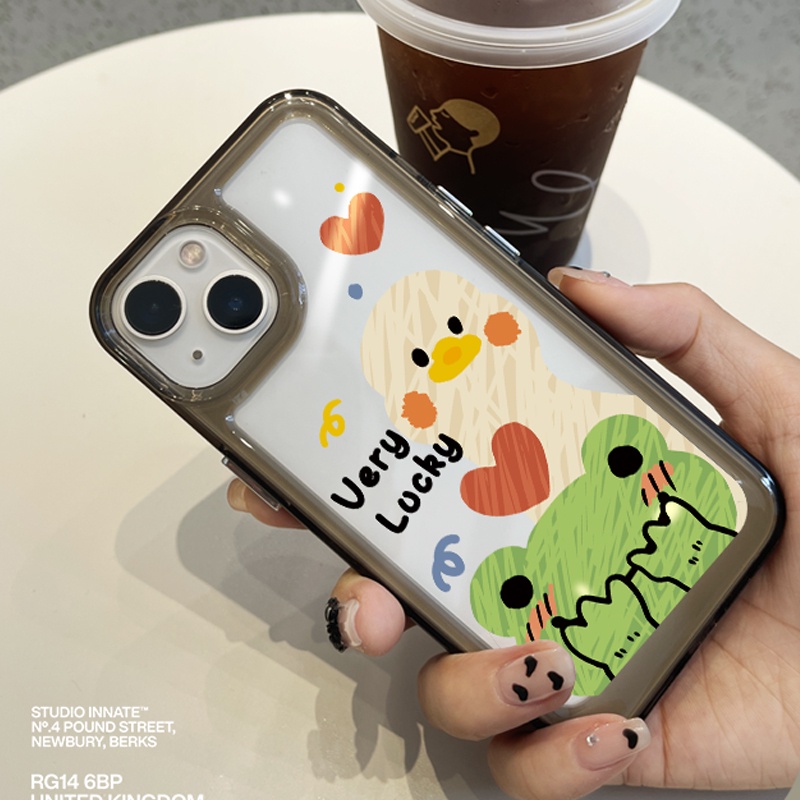 Ốp điện thoại DECOPHONE acrylic tpu hình ếch và vịt thích hợp cho IPHONE 6S 7 8 PLUS X XS XR 11 12 13 14 15 MAX PRO