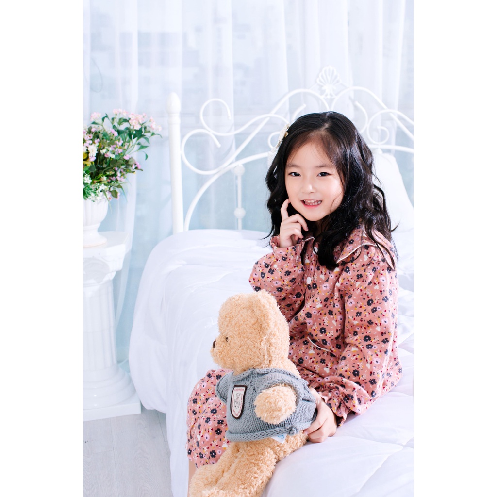 Bộ ngủ Pijama thu đông dài tay MILAM hoa nhí vải Hàn Quốc