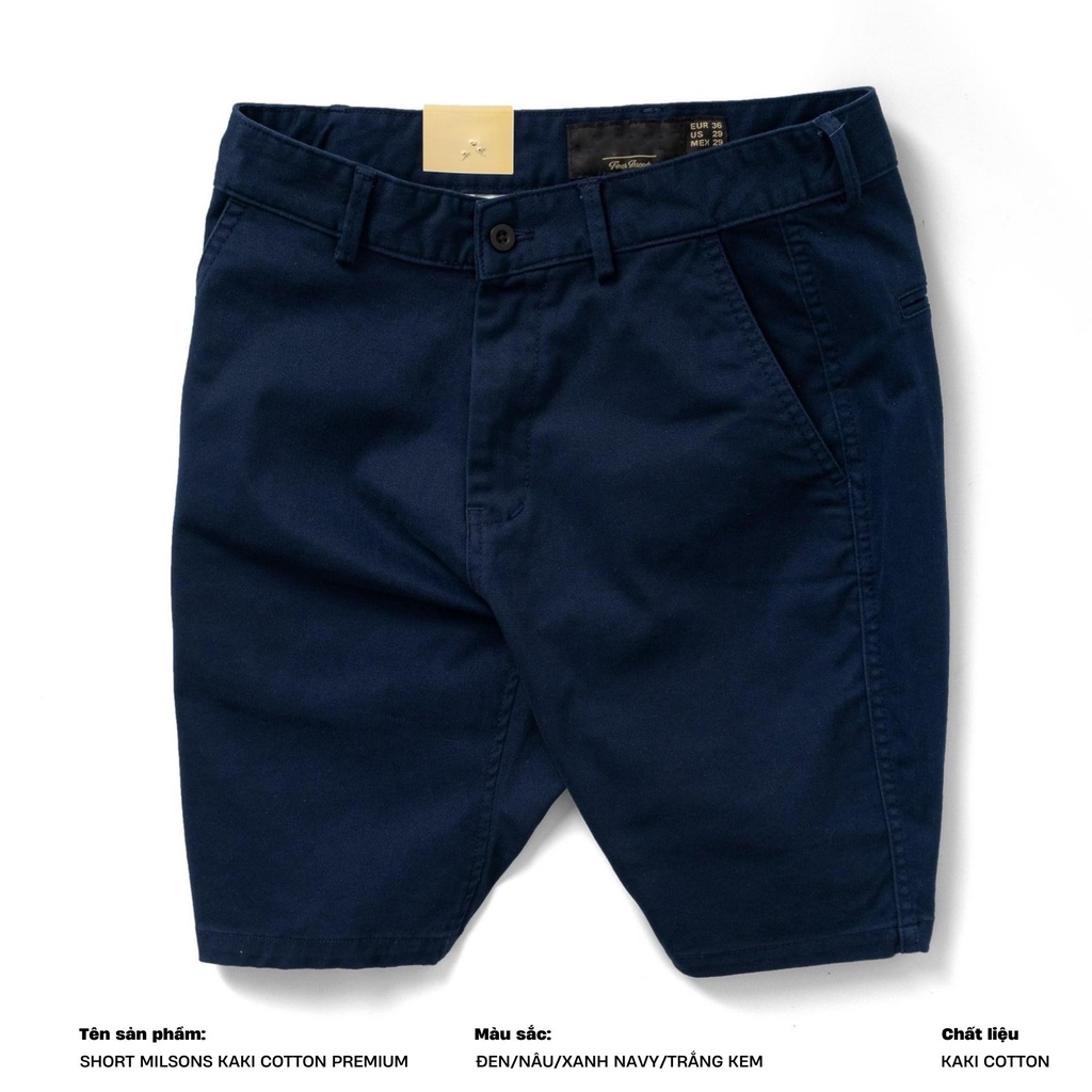Quần Short Kaki Cao Cấp Co Giãn Mềm Mịn Trẻ Trung Sang trọng 4 Màu -BASICHOUSE