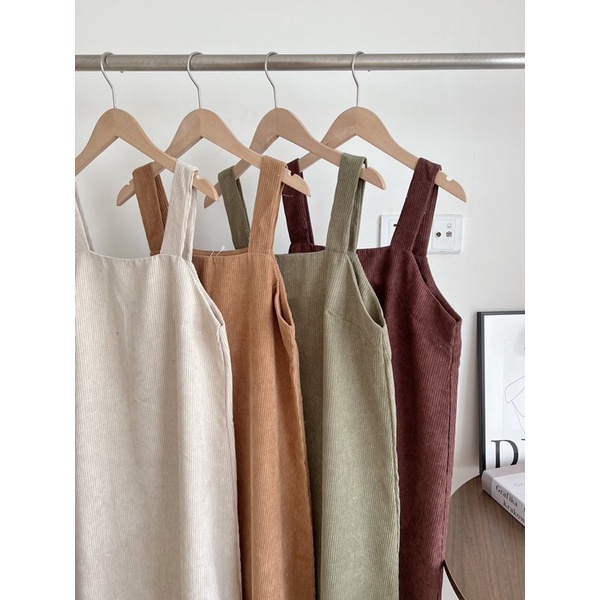 [Ảnh thật/Video]Yếm nhung Yakun mới thiết kế dáng dài Hàn Quốc Váy hai dây dáng basic