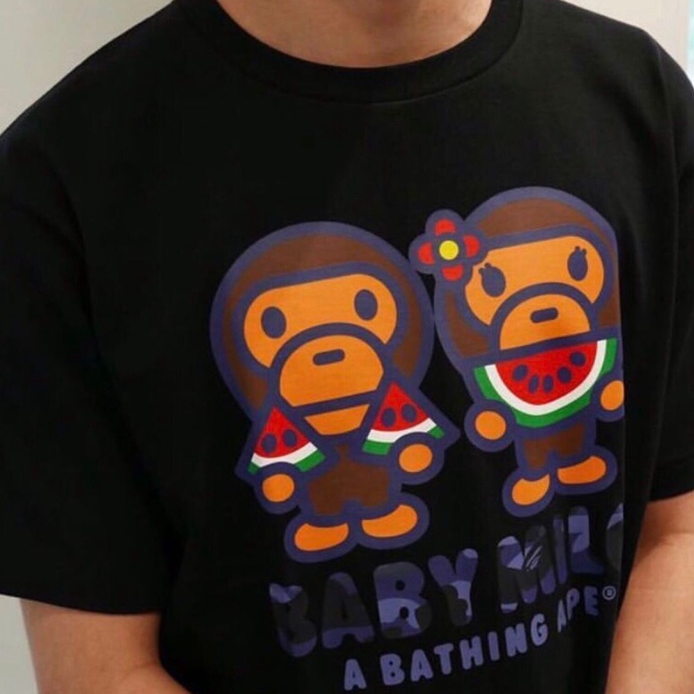 Áo Thun Tay Ngắn In Hình Đầu Khỉ Và Cá Mập BAPE Phong Cách Đường Phố Cho Nam Và Nữ