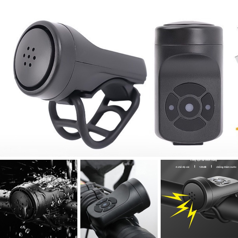 Còi xe đạp chống nước B-Soul cảm biến chống trộm 4 chế độ âm lượng 120dB Pin 200mAh