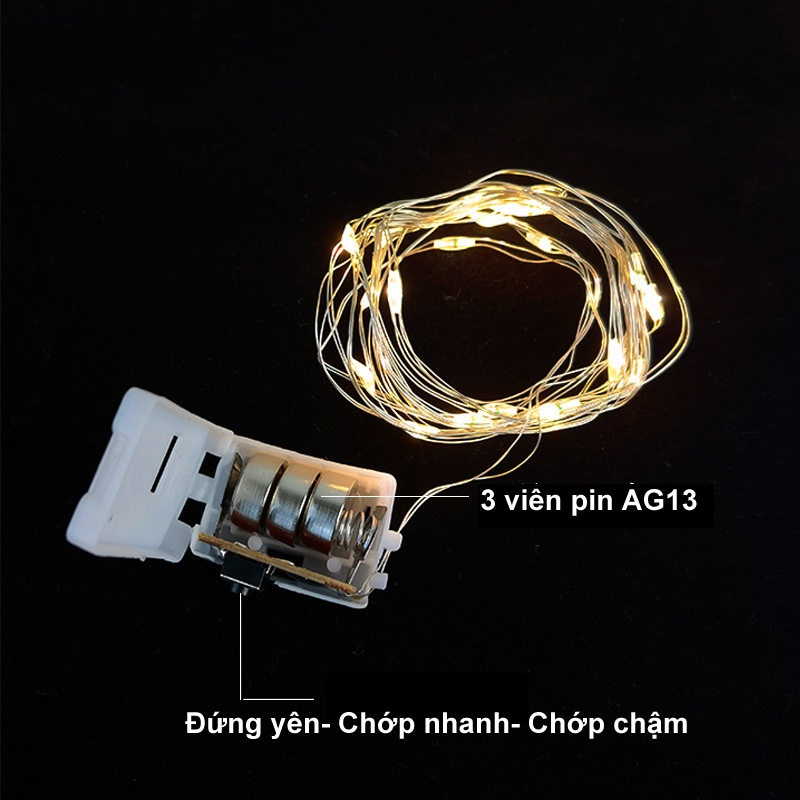Dây Đèn Đom Đóm LED Trang Trí Giáng Sinh Noel, Ngày Tết, Sinh Nhật Có Nhấp Nháy