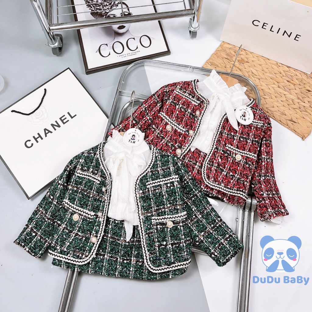 Set Váy Dạ Tweed 3 Chi Tiết Tiểu Thư cho Bé Gái - Dudu Baby BO6