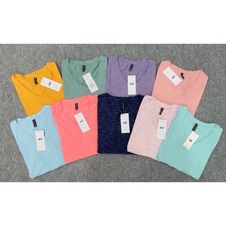 Áo thun nữ cổ tim H&M form basic vnxk
