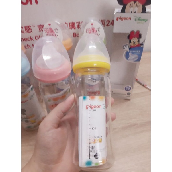 Bình sữa pigeon thủy tinh Nhật 240ml-160ml