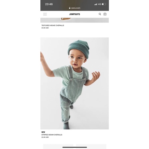 Yếm denim zara tuồn cho bé