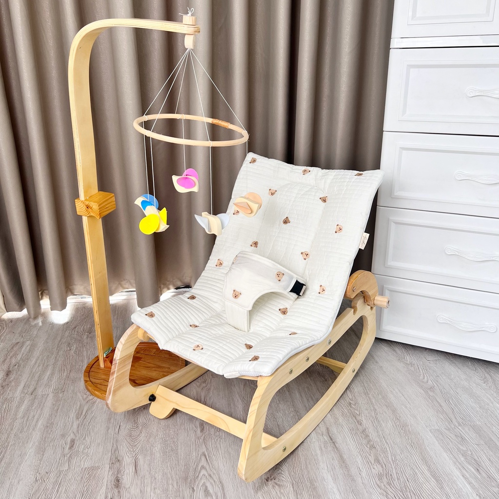 Ghế rung và bập bênh đa năng cho bé ROCKING CHAIR Plus 2023 - Ghế Rung Cho Bé Chất Liệu Đệm Điều Hòa 4 Mùa Thoáng Mát