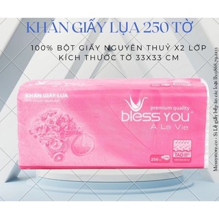 Khăn Giấy Rút Lụa Bless You À La Vie 250 Tờ/ Gói Giấy 2 Lớp Cao Cấp