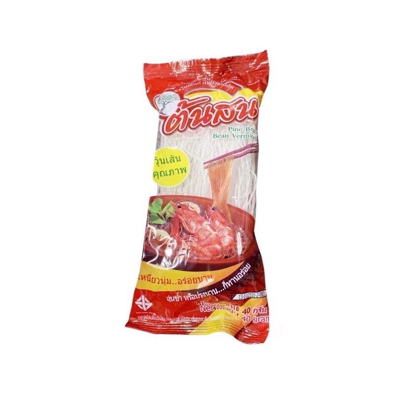 PINE BRAND BEAN Miến Đậu Xanh Khô Lốc 40g*10 Miến Thái Lan 40g