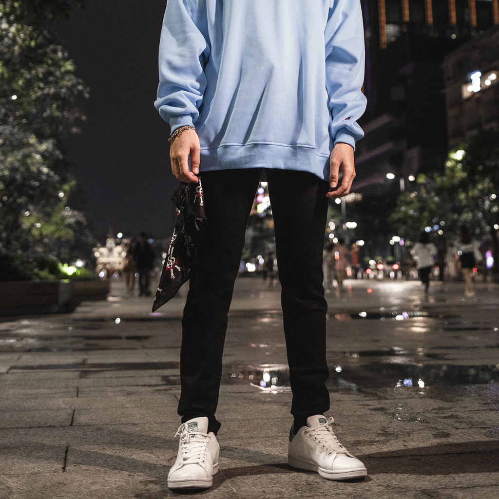 Quần Skinny Jeans Nam-Màu Đen-Kiểu Trơn-Chất Liệu Cotton Co Giãn-Ống Đứng Dáng, Ôm Chân- Z01 Town