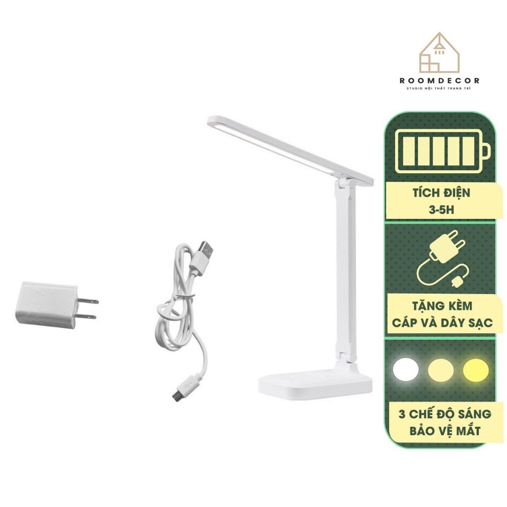 Đèn Led Để Bàn Học Tập Làm Việc Gập Nhỏ Gọn 3 Chế Độ Sáng ROOMDECOR