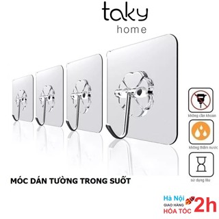 5 Móc Nhựa - TakyHome,Trong Suốt, Móc Treo Tường Siêu Dính, Móc Treo Chìa Khóa, Treo Đồ Dùng Gia Đình, Cá Nhân. 2213Set5