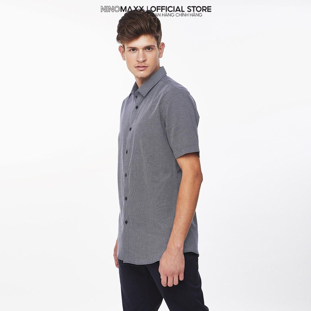 N&amp;M Áo sơ mi thời trang Nam tay ngắn chất liệu cotton 1905144