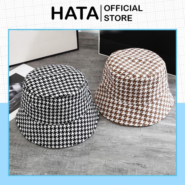 Mũ Tai Bèo Nón BUCKET Vành Cụp 496 Sọc Chéo Đan Caro Thời Trang - Hata24h