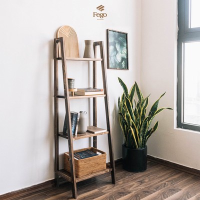 Kệ Sách 4 Tầng Gỗ Thông Tự Nhiên FEGO - Kệ Harmon Để Đồ Đa Năng Decor Phòng Khách Phòng Ngủ
