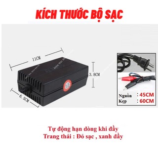 Sạc bình acquy 12V tự động ngắt khi đầy, Adapter sạc bình xịt phun thuốc điện