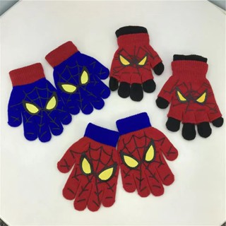  Găng tay cho bé găng tay len bé trai hình hoạt hình siêu nhân nhện cho tuổi từ 2- 8 tuổi 