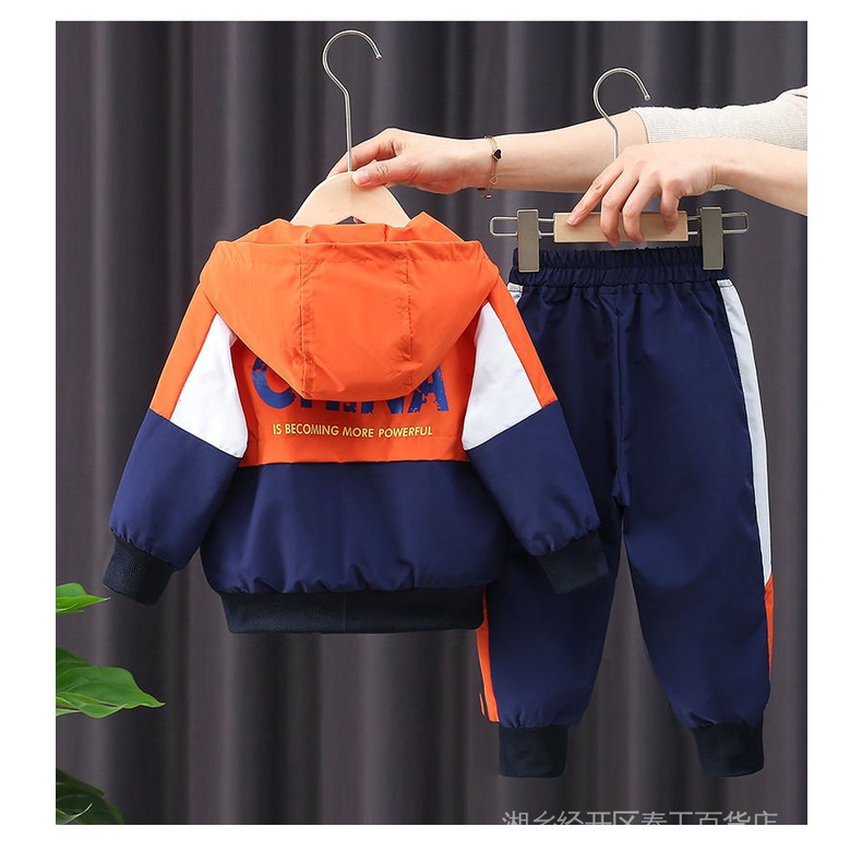 Bộ Đồ Thể Thao Hai Mảnh Có Khóa Kéo Phong Cách Trung Hoa Thời Trang Xuân Thu 2022 H8KL Dành Cho Bé Trai
