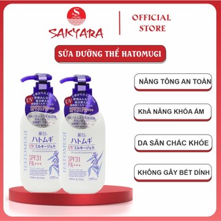 Sữa dưỡng thể Hatomugi dưỡng thể chống nắng giúp dưỡng ẩm trắng sáng da nội địa Nhật