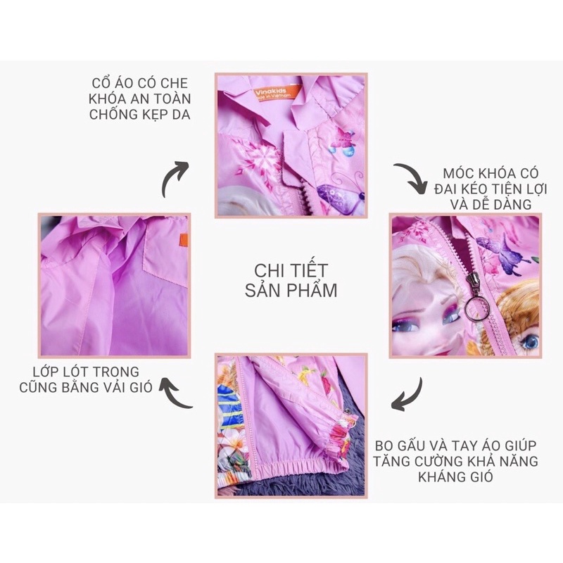 Áo khoác gió elsa bé gái